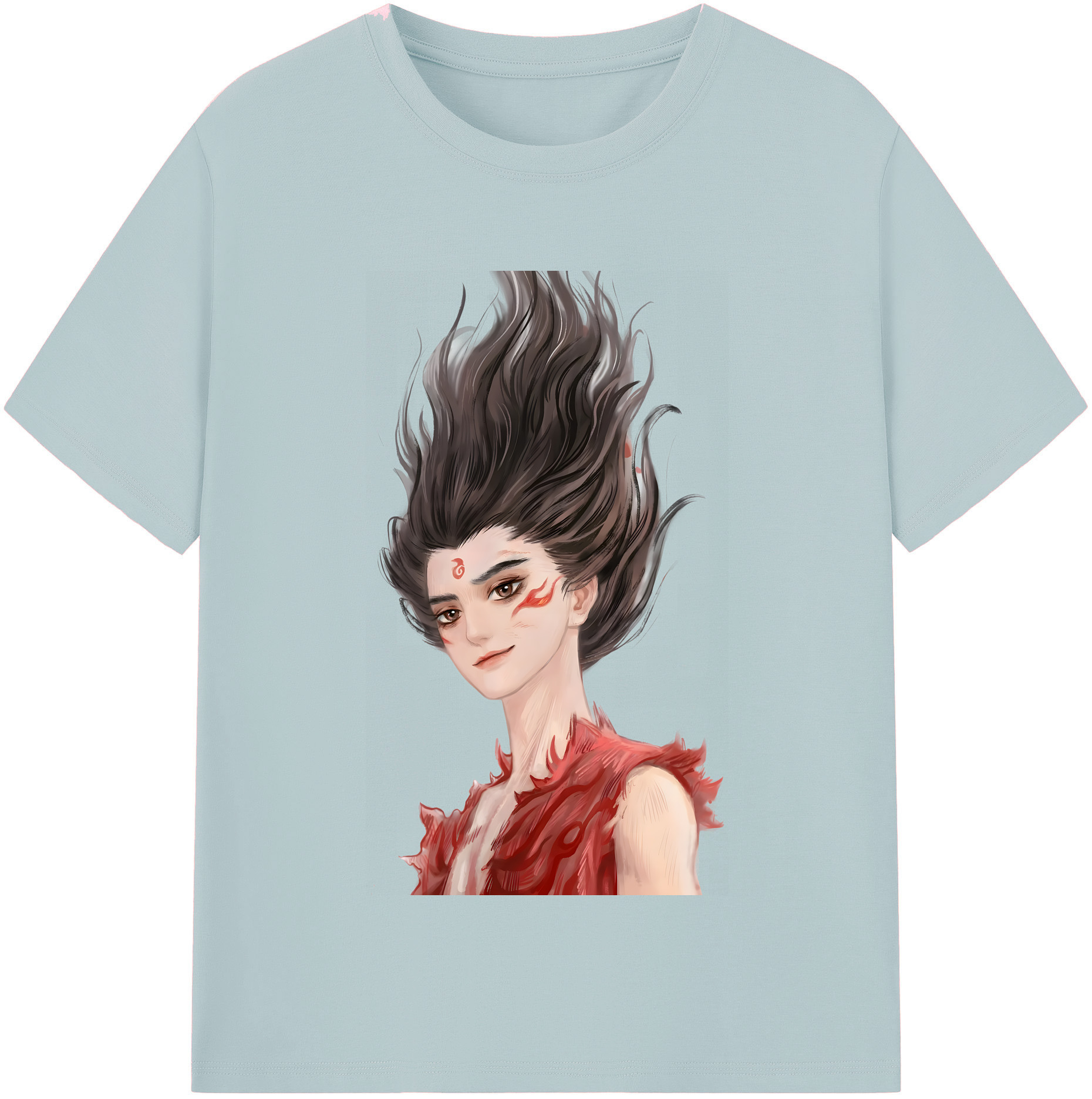 （画像用） Ne Zha 2 ナタ 魔童の大暴れ 綿100％半袖Tシャツ（フロントプリント）